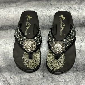 Montana West wedged flip-flops